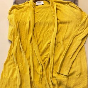Golden yellow cardigan. Old navy. Size L. Used.